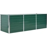 vidaXL Hochbeet, Garten-Hochbeet Verzinkter Stahl 240x80x77 cm Grün