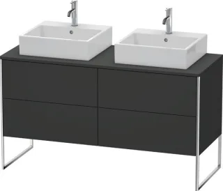 Duravit XSquare Konsolenwaschtischunterbau bodenstehend Graphit Supermatt 1400x548x778 mm - XS4926B8 XS4926B8080