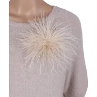 MIRROSI Brosche Edler Federbrosche, Feder-Anstecker im Boho-Vintage Stil, Ausgestattet mit Clip und Anstecknadel für sicheren Halt