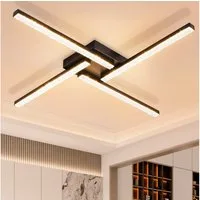 Nettlife LED Deckenleuchte Schwarz Deckenlampe LED 20W 3000K Warmweiß, LED fest integriert, Warmweiß, Schlafzimmer Flur Küche Büro