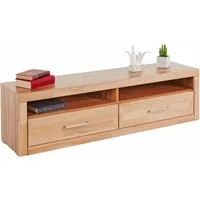 OTTO home Lowboard Ribe,140cm breit,38cm hoch mit 2 Klappen,Oberplatte aus Massivholz, Holz massiv, Holzwerkstoff, Metall Griffe,2 Klappen