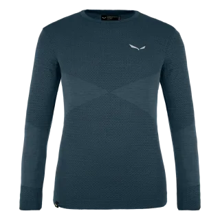SALEWA - Zebru Medium Warm Alpine Merino Responsive Langarm Shirt Kind - Blau (Gr.140)