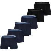 VIP Retro Boxer Premium Jersey Stretch - 6er Set - Boxershorts - Multipack - Uni (6-St) Unterwäsche Männer Herren Retroshorts Baumwoll-Mix Unterhosen 6-Pack