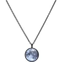 Wildcat Kette mit Anhänger Moon Kette - Schwarz, Chirurgenstahl 316L - wasserfest, langlebig, hautverträglich