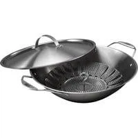 CRAFTED Wok & Dampfgarer mit Dünsteinsatz 7684 edelstahl
