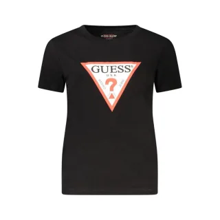 Guess Jeans Schwarzes T-Shirt aus Bio-Baumwolle für Damen