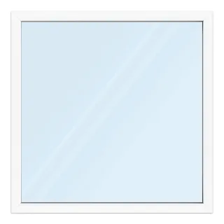 Fenster 150x150 cm, Kunststoff Profil aluplast IDEAL® 4000, Weiß, 1500x1500 mm, einteilig festverglast, 2-fach Verglasung, individuell konfigurieren