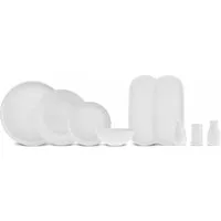 Karaca Geschirr-Set Streamline Favaro Geschirrset 53-tlg. 12 Personen, Weiß, 12 Personen, Bone China
