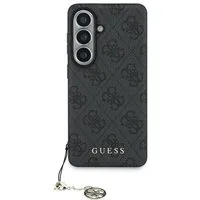 Guess Handyhülle Hülle Classic Galaxy S26 Kunstleder grau MagSafe mit Kette goldfarbig 6,3 Zoll, Kantenschutz