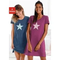 Vivance Dreams by Lascana Nachthemd (Packung, 2 Stück) mit Sternenprint