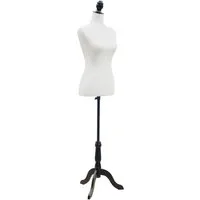 HOMCOM Schneiderpuppe Kleiderpuppe, Schaufensterpuppe, Schaumstoff, Holz, Metall, Weiß