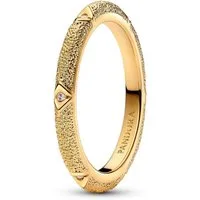 Pandora Fingerring 163322C01, Ring für Damen Struktur & Steine Goldfarben