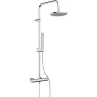 welltime Brausegarnitur Porto, Duschsystem inkl. Thermostat mit Sicherheitssperre bei 38 °C.