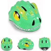 Byox Kinderhelm Schutzhelm Y27 Dino Gr S 48 - 54 cm, einstellbar, 4 Löcher, LED-Beleuchtung