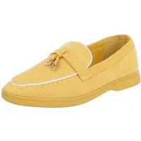 Ital-Design Damen Loafers mit komfortablem Design und eleganten Details Slipper (91116768) Blockabsatz Mokassins in Gelb