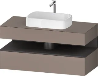 Duravit Qatego Konsolenwaschtischunterbau wandhängend Basalt Matt 1200x550x600 mm - QA4732049430010 QA4732049430010