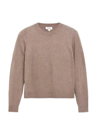 s.Oliver Red Label - Strickpullover mit Rundhals braun - Gr. - 36