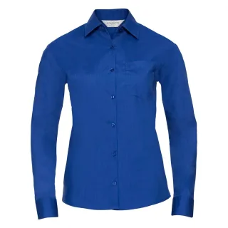 Russell Collection - "Classic" Hemd Pflegeleicht für Damen Langärmlig (Helles Königsblau)