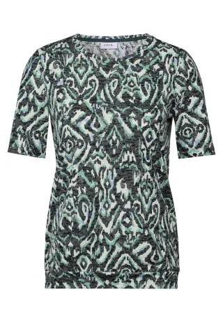 CECIL - Shirt mit Ornamentmuster slate khaki - Gr. - M