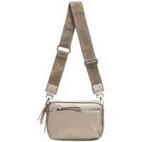 ITALYSHOP24 Schultertasche Damen Umhängetasche Brusttasche Cross Over Body Bag Handy Clutch (Spar-Set Clutch-Tasche mit einem breitem Muster Stoffgurt/Umhängeband, Leder Optik), viele Fächer, Freizeit Damentasche Reise Leder Optik Kosmetiktasche