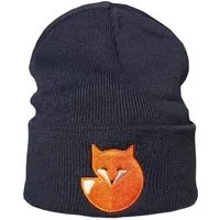 Baddery Beanie Strickmütze: "Fuchs" - Jäger Förster Wald / Wollmütze / Wintermütze, hochwertiger doppellagiger Strick, Stick-Motiv, One Size