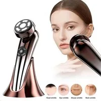 Luckice Gesichtsmassagegerät Multifunktionales Beauty-Importgerät mit Jet-Impedanz-Technologie, 90 kHz Radiofrequenz, EMS-Mikrostrom, Triple-LED-Phototherapie, Heiz- und Kühlfunktion, für professionelle Hautpflege zu Hause