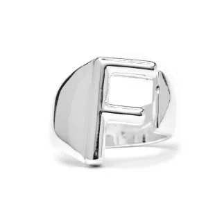 Luxenter Ring mit Silber-Finish – Alphabet