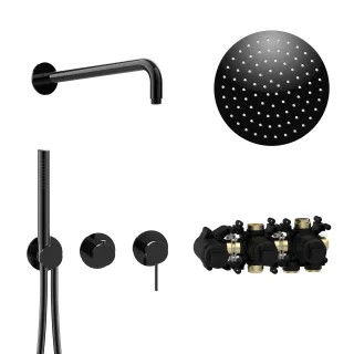Herzbach MODUL7 Hebelmischer-Set H-RB250 Wandarm Regenbrause Ø25,0cm , 70.702712.1.08 70.702712.1.08