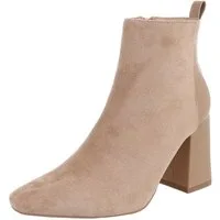 Ital-Design Elegante Ankle Boots mit Blockabsatz für Damen High-Heel-Stiefelette (90542781) Blockabsatz Stiefeletten in Hellbraun