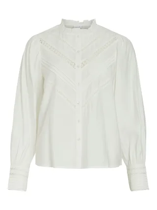 VILA - VIKIMA L/S SHIRT Snow White - Gr. - 40