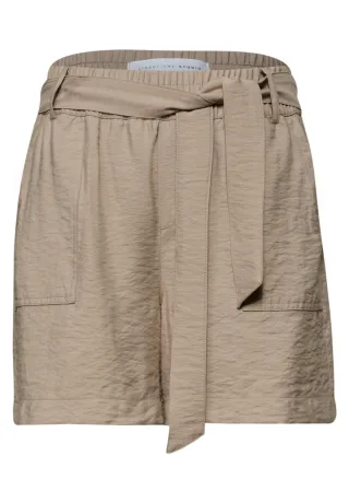 Street One - High Waist Shorts mit Gürtel beige - Gr. - 36