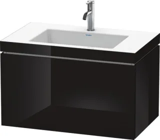 Duravit L-Cube c-bonded Set wandhängend Schwarz Hochglanz 800x480x500 mm - LC6917O4040 LC6917O4040