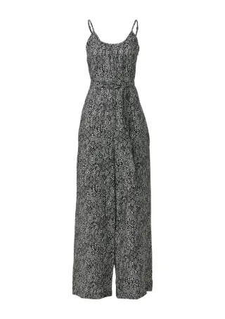 s.Oliver Red Label - Jumpsuit aus strukturiertem Viskosemix mit verstellbaren Trägern schwarz - Gr. - 36