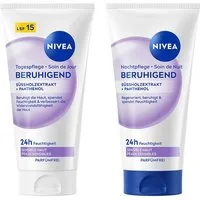 Nivea Gesichtspflege-Set Beruhigende Tagespflege & Nachtpflege 50ml 24h, 2-tlg.