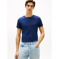 Tommy Hilfiger T-Shirt STRETCH SLIM FIT unifarben, casual, slim fit, Baumwollmix, Rundhals