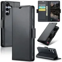 CLM-Tech Handytasche für Samsung Galaxy S26 PU Leder Klapphülle (schwarz, 1-tlg., Flip Case inklusive Standfunktion und Kartenfächer), Magnetverschluss, RFID-Blockierung