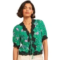 Love & Roses Spitzenbluse Love & Roses Oberteil mit Bindedetail, Spitze (1-tlg)