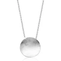 Nenalina Kette mit Anhänger Rund Kreis Gebürstet Trendig Collier 925 Silber