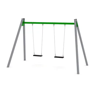 Robuste Spielplatz-Doppelschaukel aus Stahl 8x8 cm für öffentliche Parks und Schulen - Wetterfestes Metall Spielgerät PRO Breeze von Wickey