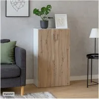 HTI-Living Mehrzweckschrank Kommode mit 3 Regalfächern Nina Weiß-Artisaneiche (Stück, 1-St., 1 Kommode) Schrank Anrichte Sideboard
