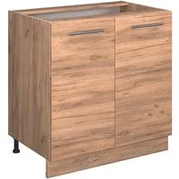 Vicco Unterschrank Fame-Line, Goldkraft Eiche/Goldkraft Eiche, 80 cm mit Regal, AP Eiche (1-St)
