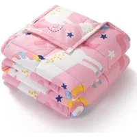 SiviO Gewichtsdecke Kinder Therapie-Bettdecke Weiche Kuschelige Bettdecke, für natürliche Erholung und Schlaf, 105×150cm, Rosa Einhorn, 3.2kg