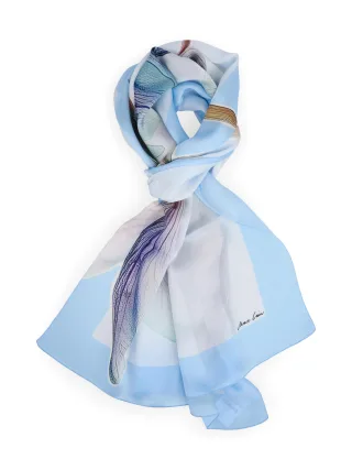 Marc Cain Collections - Seidenschal mit Lilienprint magical blue - Gr. - OS