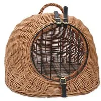 Aumüller Tierreisekorb Katzenhöhle/Transportkorb aus Vollweide inkl. Liegekissen, 60 cm
