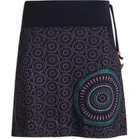 Vishes Minirock Kurzer Damen Baumwoll-Rock Taschen-Rock Mini-Röcke Blümchen Mandala Hippie, Ethno, Boho Style