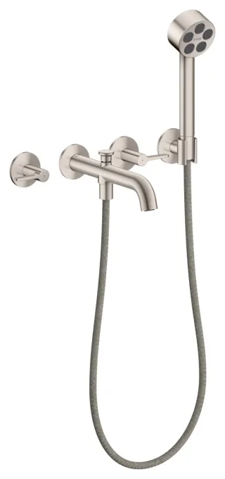 Hansgrohe 3-Loch Wannenarmatur AXOR One Unterputz Wandm.Handbrause Hebelgr.edelstahl optik, 4844480 48444800