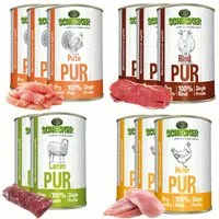 Schecker Schecker Nassfutter - Fleisch PUR 11er, 11 x 410g, Nassfutter für: Hunde, ohne Farbstoffe, ohne Konservierungsstoffe, ohne Geschmacksverstärker