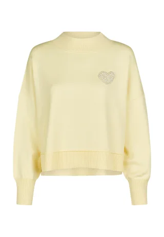 Marc Aurel - Pullover mit Perlen-Herz yellow - Gr. - 42