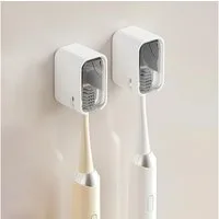 FOUORTUNATE-BEE Zahnbürstenhalter Wand-Zahnbürstenhalter mit Deckel – Selbstklebend, 3-teilig, (2-St), Praktische Badezimmer-Aufbewahrung für Zahnbürsten und Zubehör