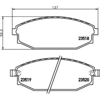 Hella Bremsbel?ge vorne GALLOPER Hyundai Mitsubishi